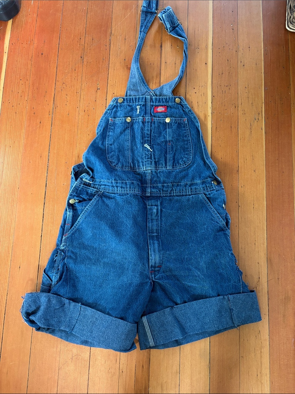 Dickies Vintage Blue Denim Short Overalls